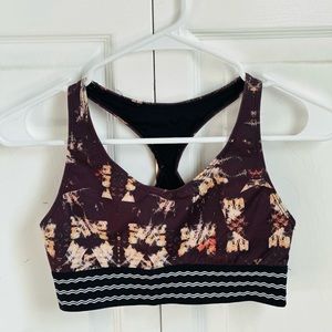 Jolyn Racerback Athletic/sports bra brown tie-dye